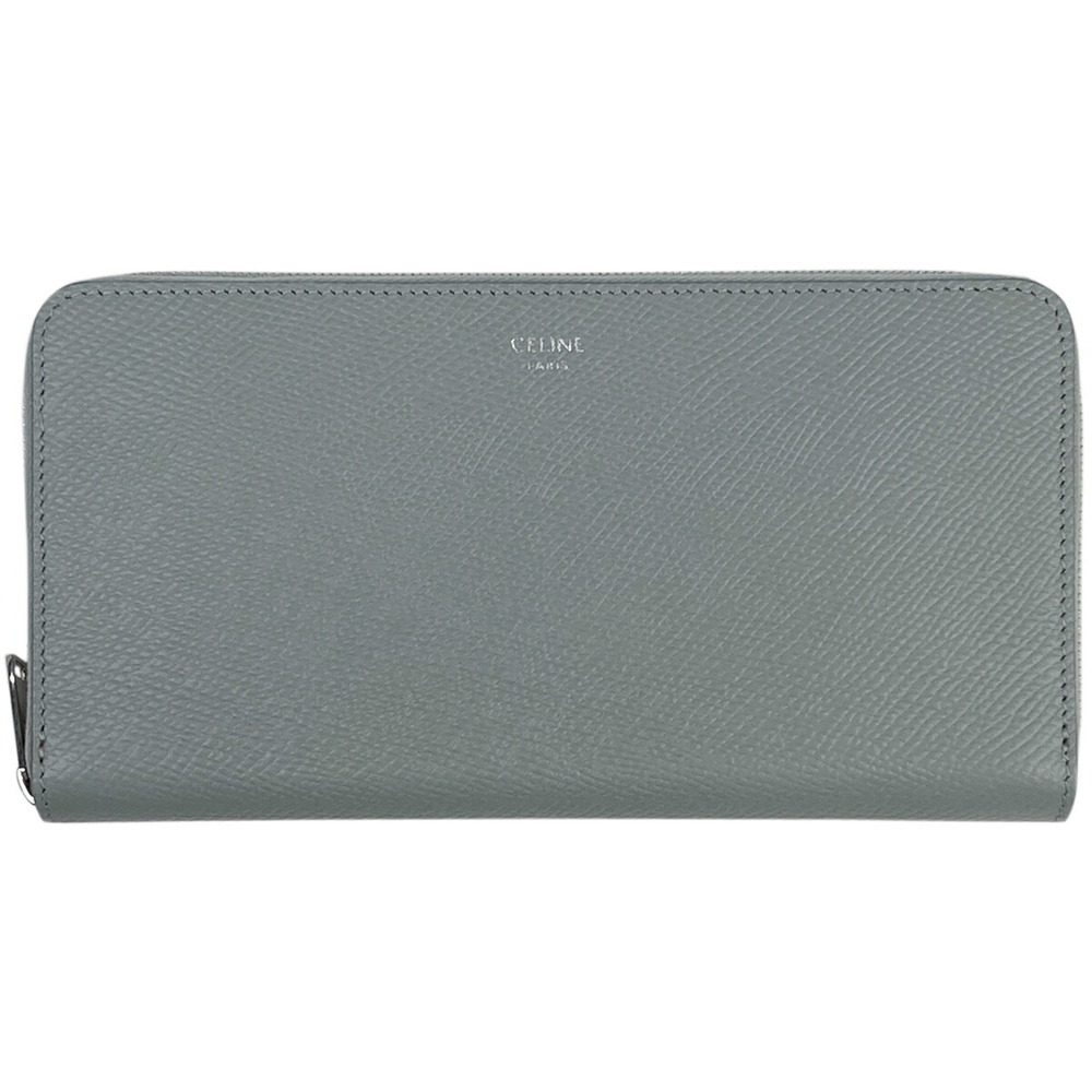 Celine Compartment Round Wallet Zip Gray Leather - Picture 2 of 7